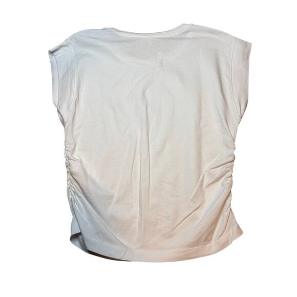 Madewell Side-Cinch Muscle Tee White Cap Sleeve Top Size S NWT - Picture 7 of 9